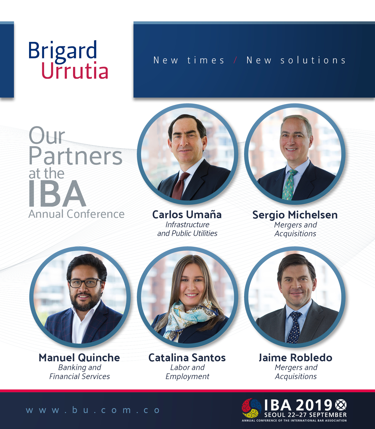 Brigard Urrutia will be attending IBA 2019 in Seoul